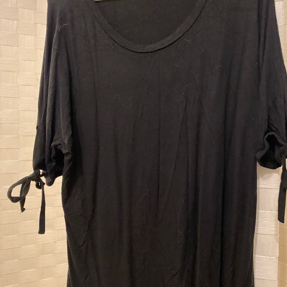Black Tie-Sleeve Top